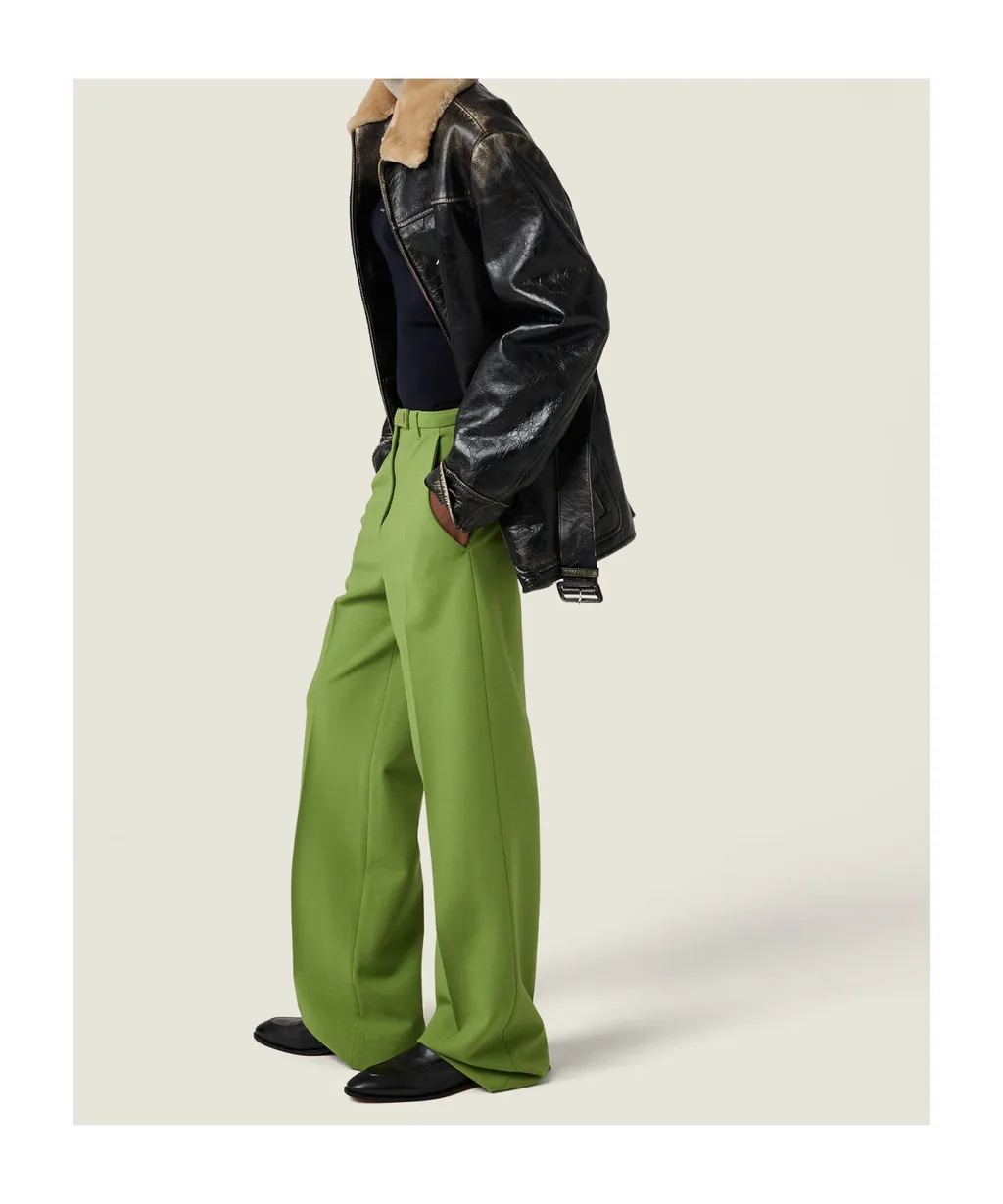 Miu Miu Straight-Leg Pleated Trousers
