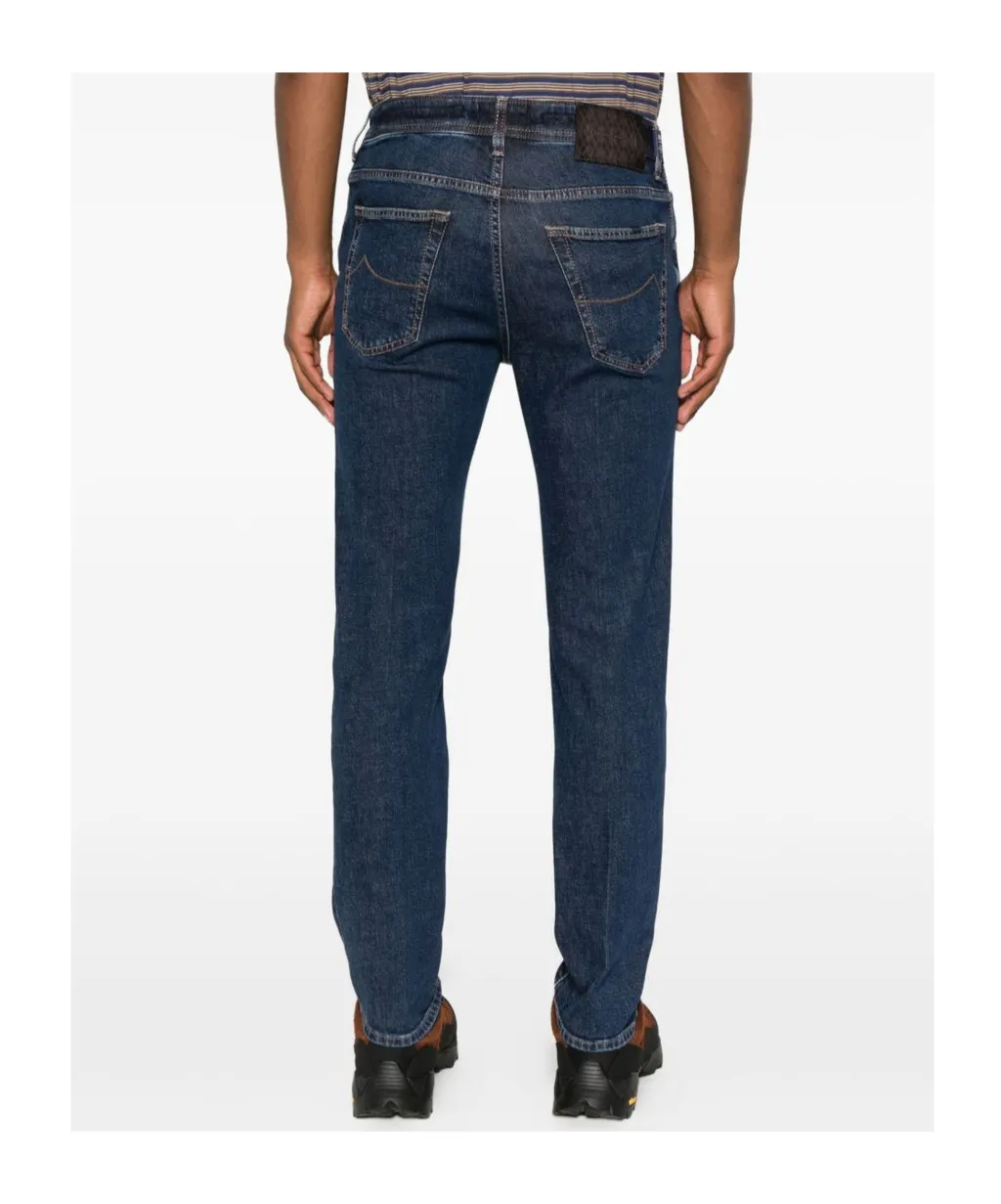 Jacob Cohen Logo Patch Slim-Fit Jeans