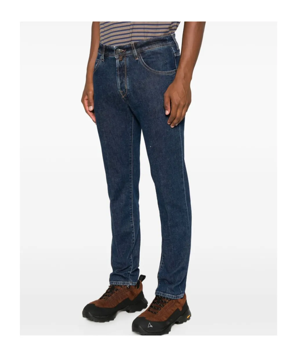 Jacob Cohen Logo Patch Slim-Fit Jeans