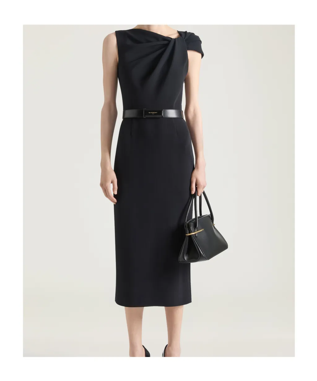 Givenchy Draped Midi Cady Dress