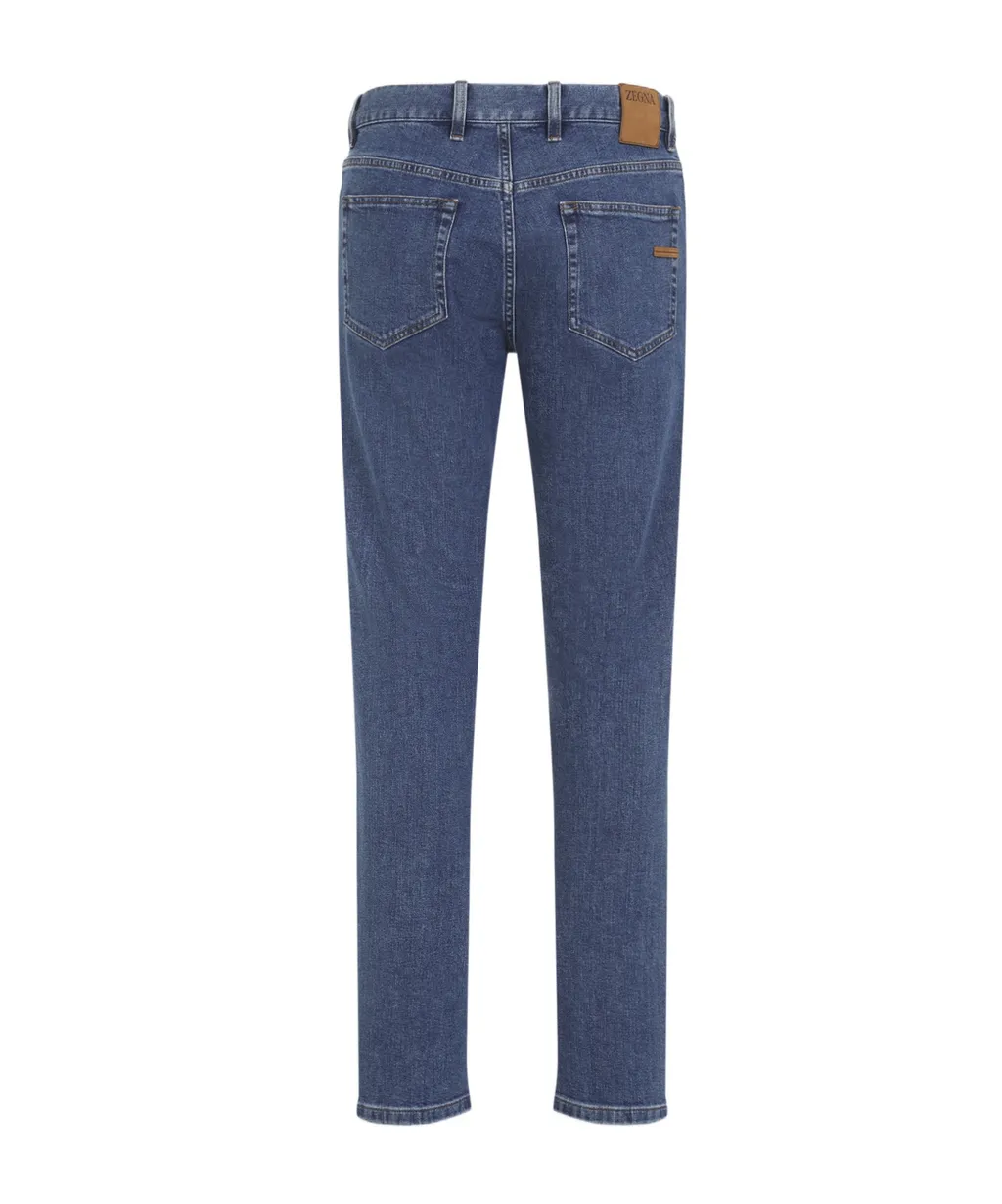 Zegna Logo Patch Straight-Leg Jeans
