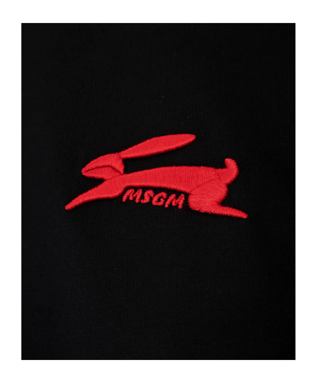 Msgm 3D Follow The Rabbit Embroidery T-Shirt