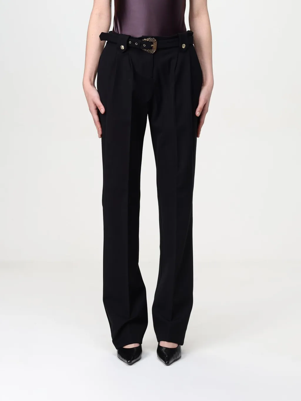 Versace Jeans Couture Belted High Waist Trousers