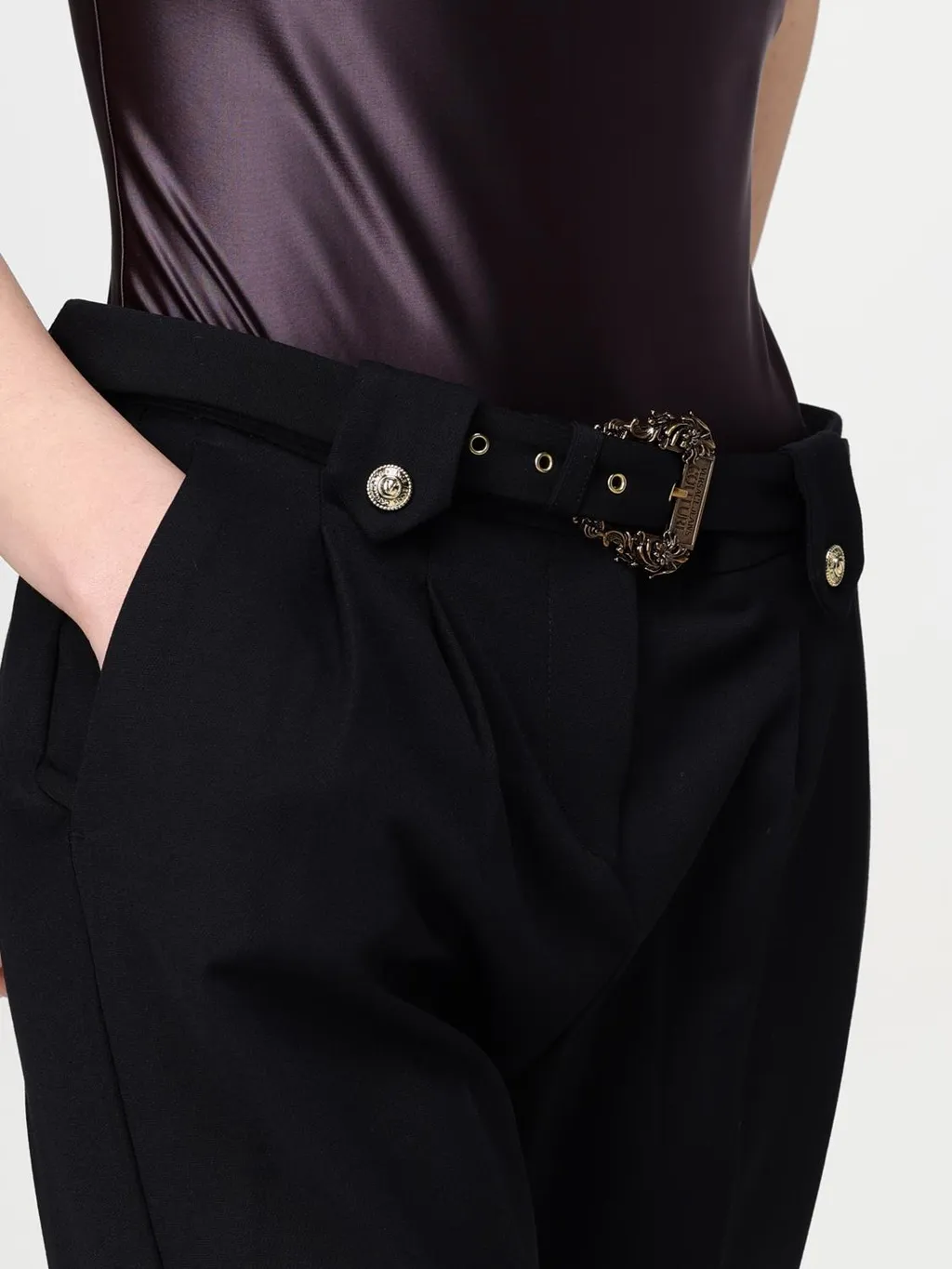 Versace Jeans Couture Belted High Waist Trousers