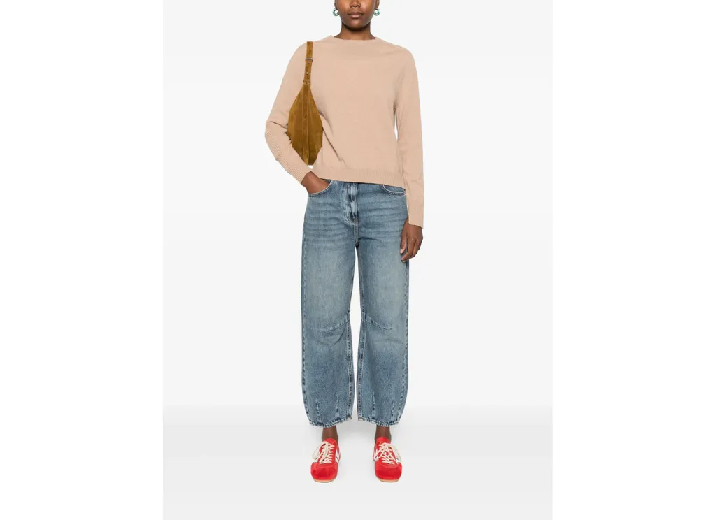Long-Sleeve Ribbed-Cuff Sweater