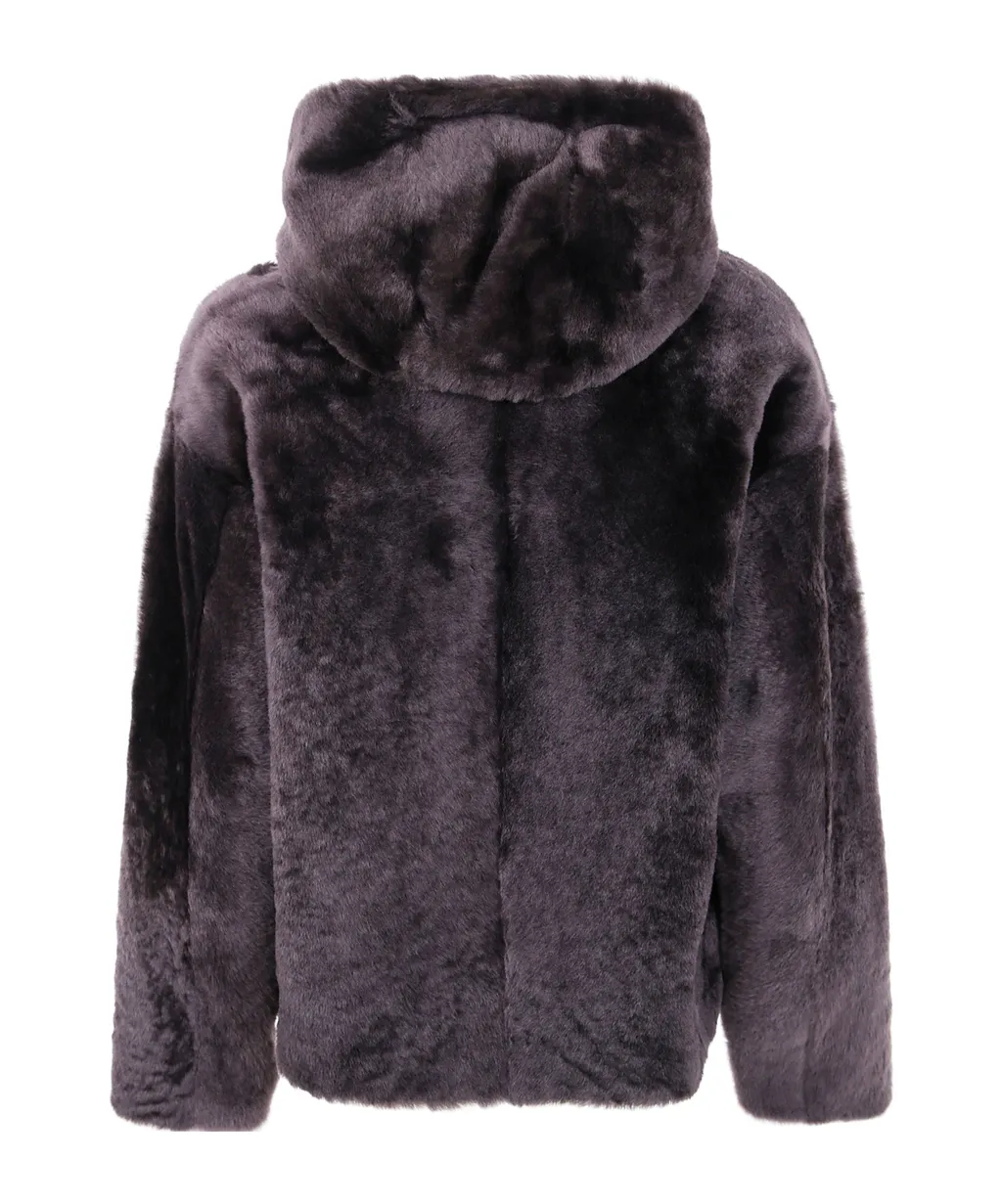 Hooded Lamb-Fur Jacket