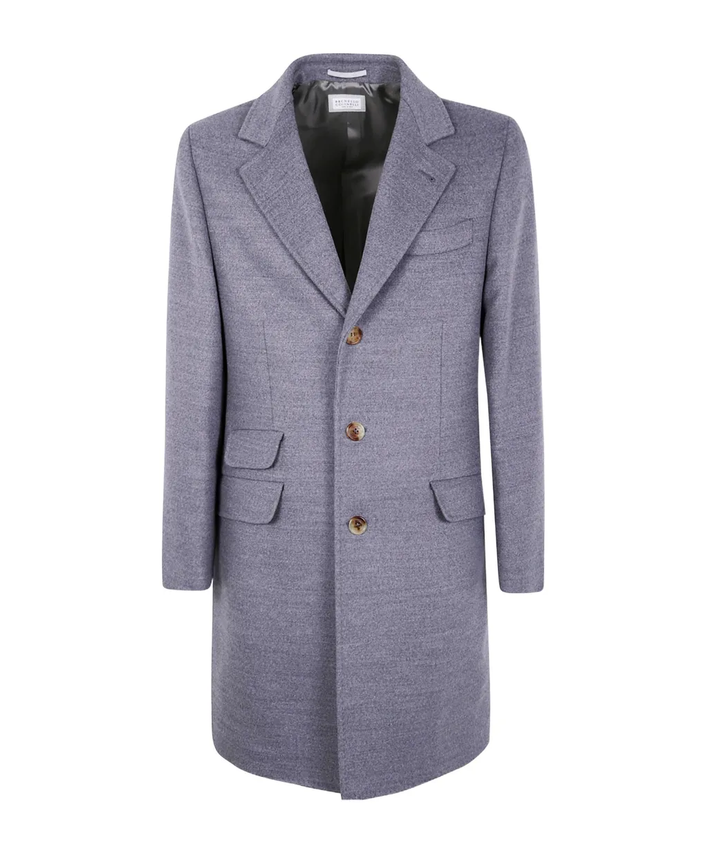 Brunello Cucinelli Single-Breasted Long Sleeved Coat
