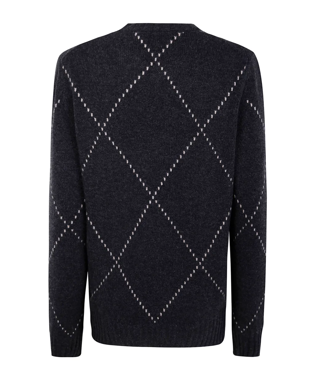 Diamond-Pattern Wool Sweater
