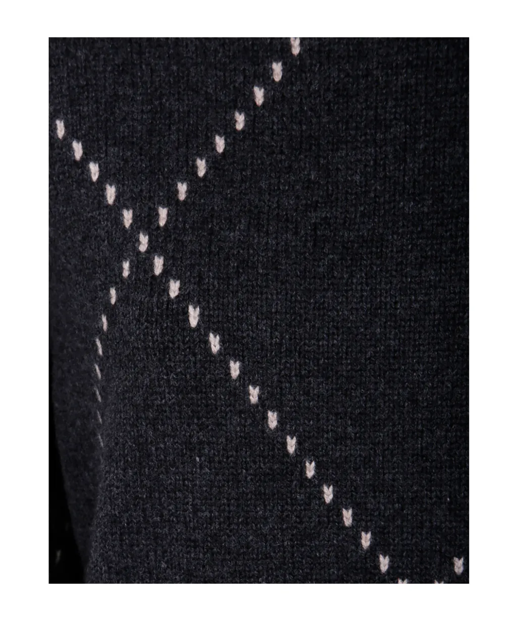 Diamond-Pattern Wool Sweater