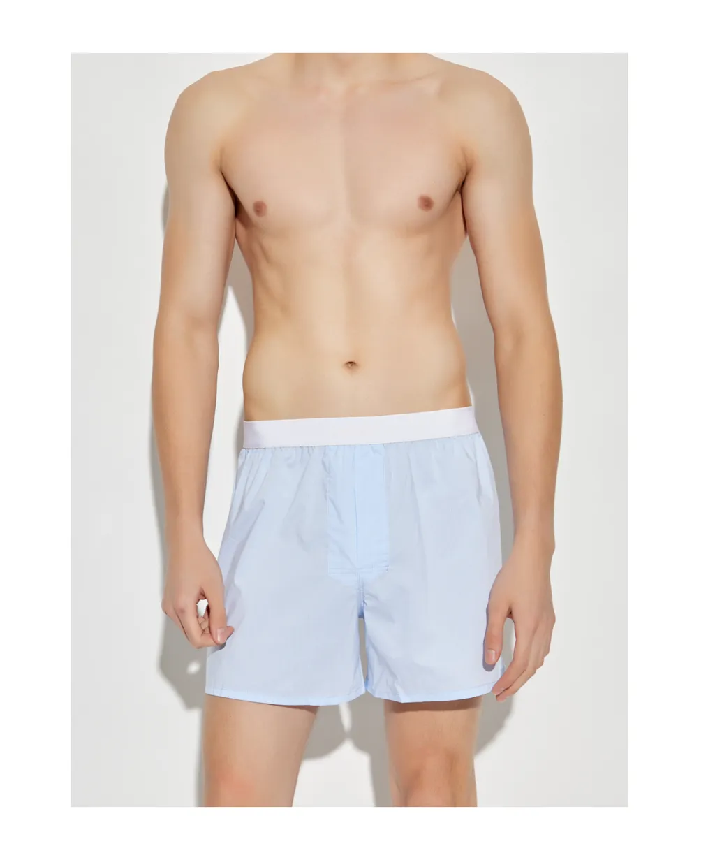 Striped-Pattern Cotton Boxer Shorts