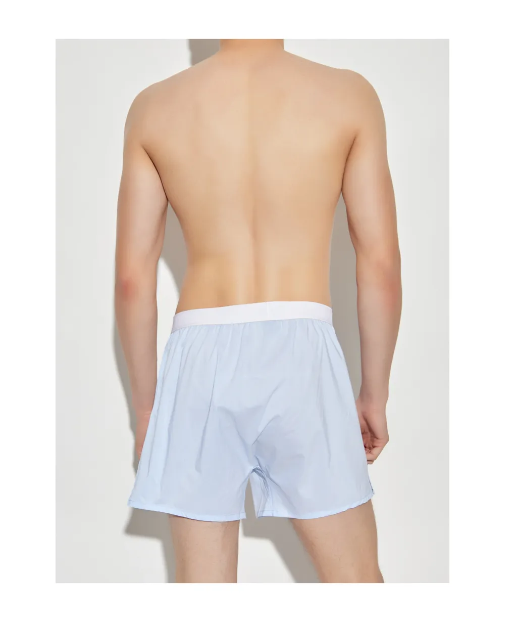 Striped-Pattern Cotton Boxer Shorts