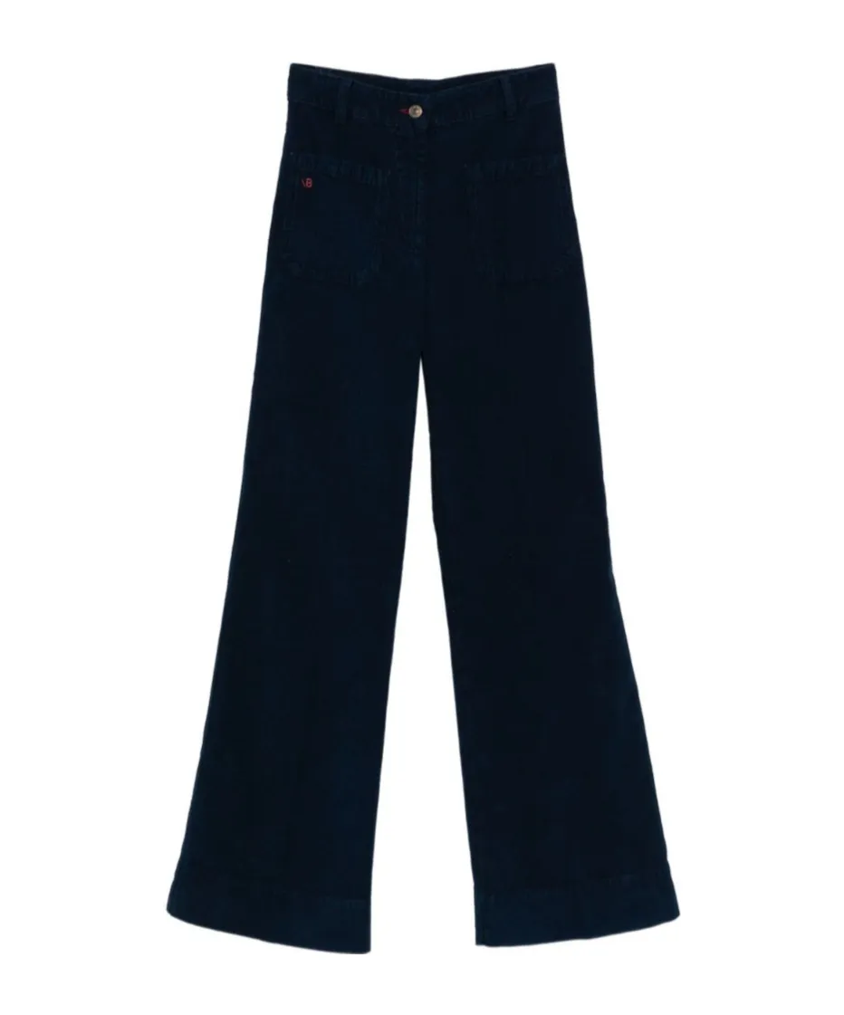 Victoria Beckham Blue Corduroy Trousers