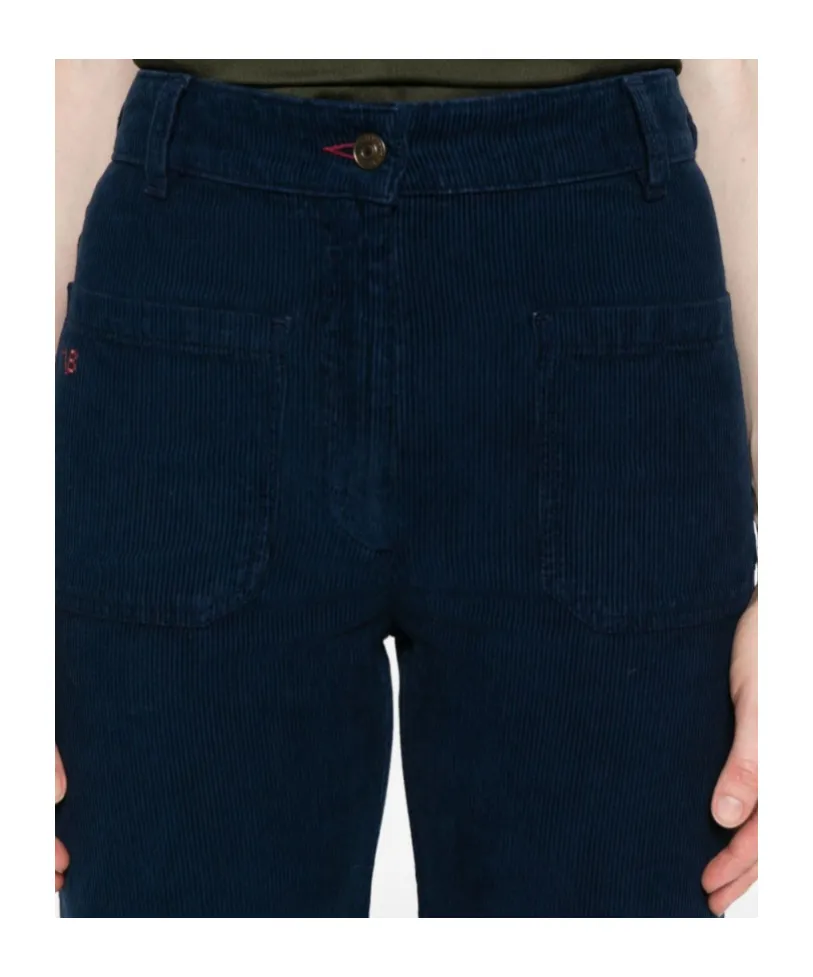 Victoria Beckham Blue Corduroy Trousers