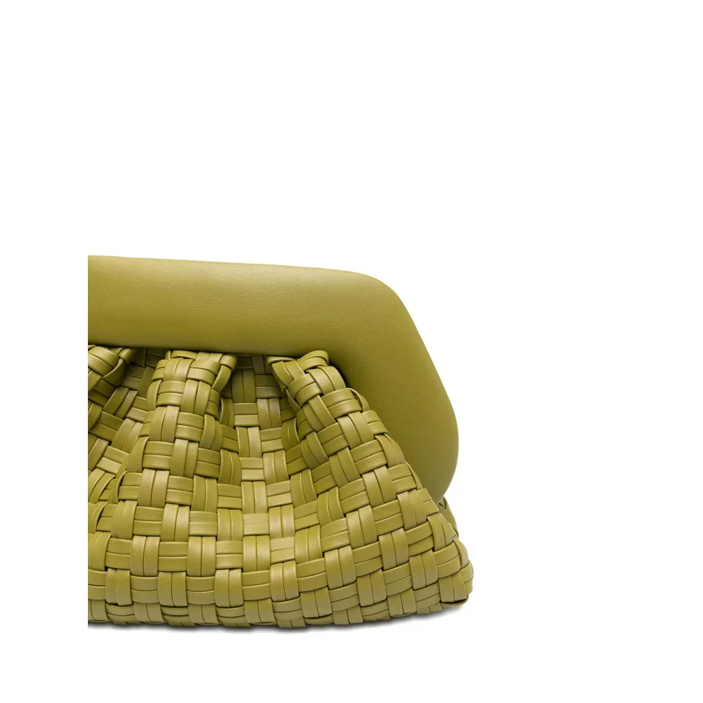 Woven Gathered-Detail Clutch