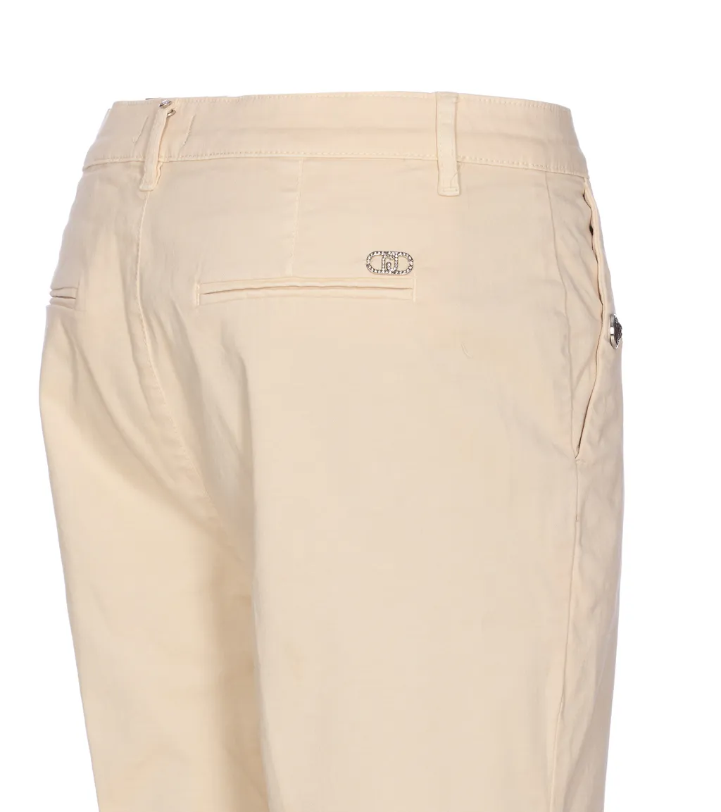 Button-Fastening Embellished-Pocket Trousers