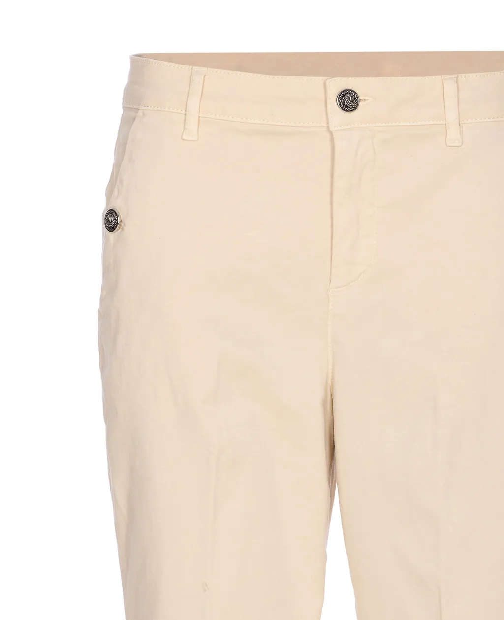 Button-Fastening Embellished-Pocket Trousers