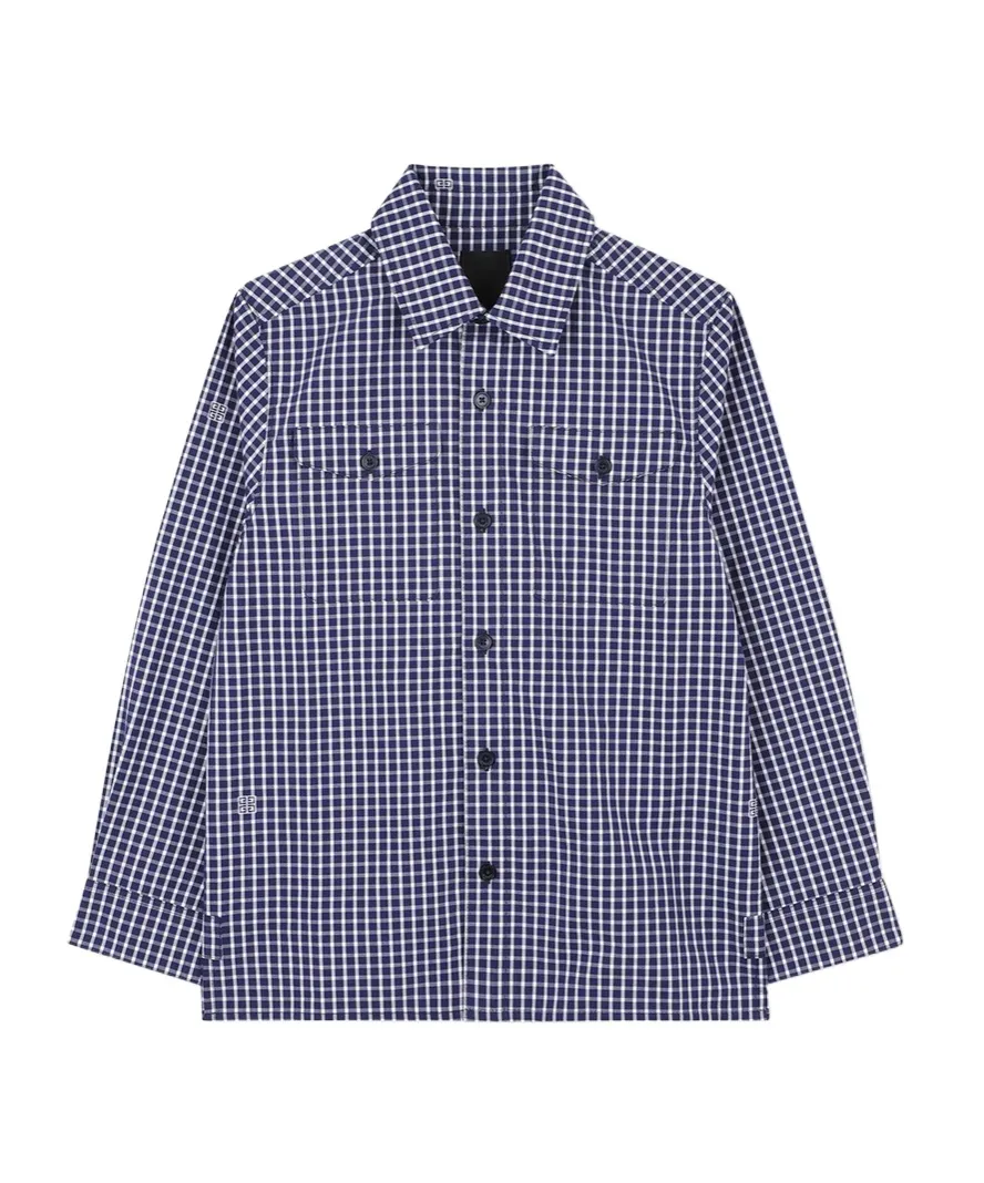 Checked Button-Up Shirt