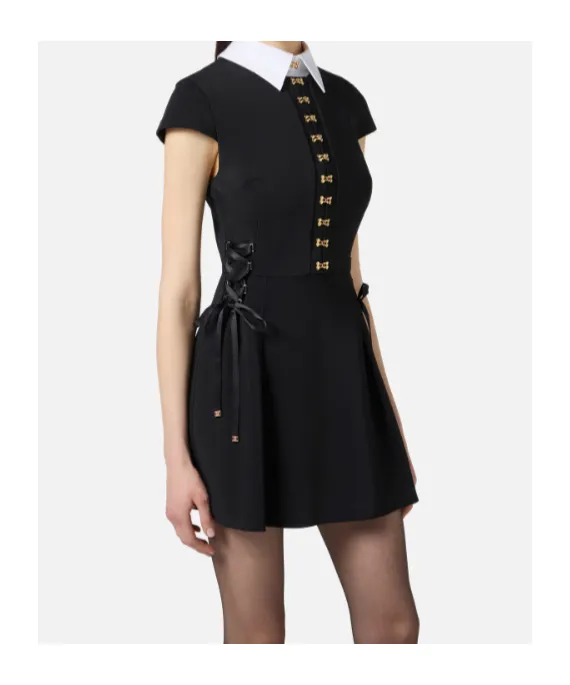Lace-Up Mini Dress