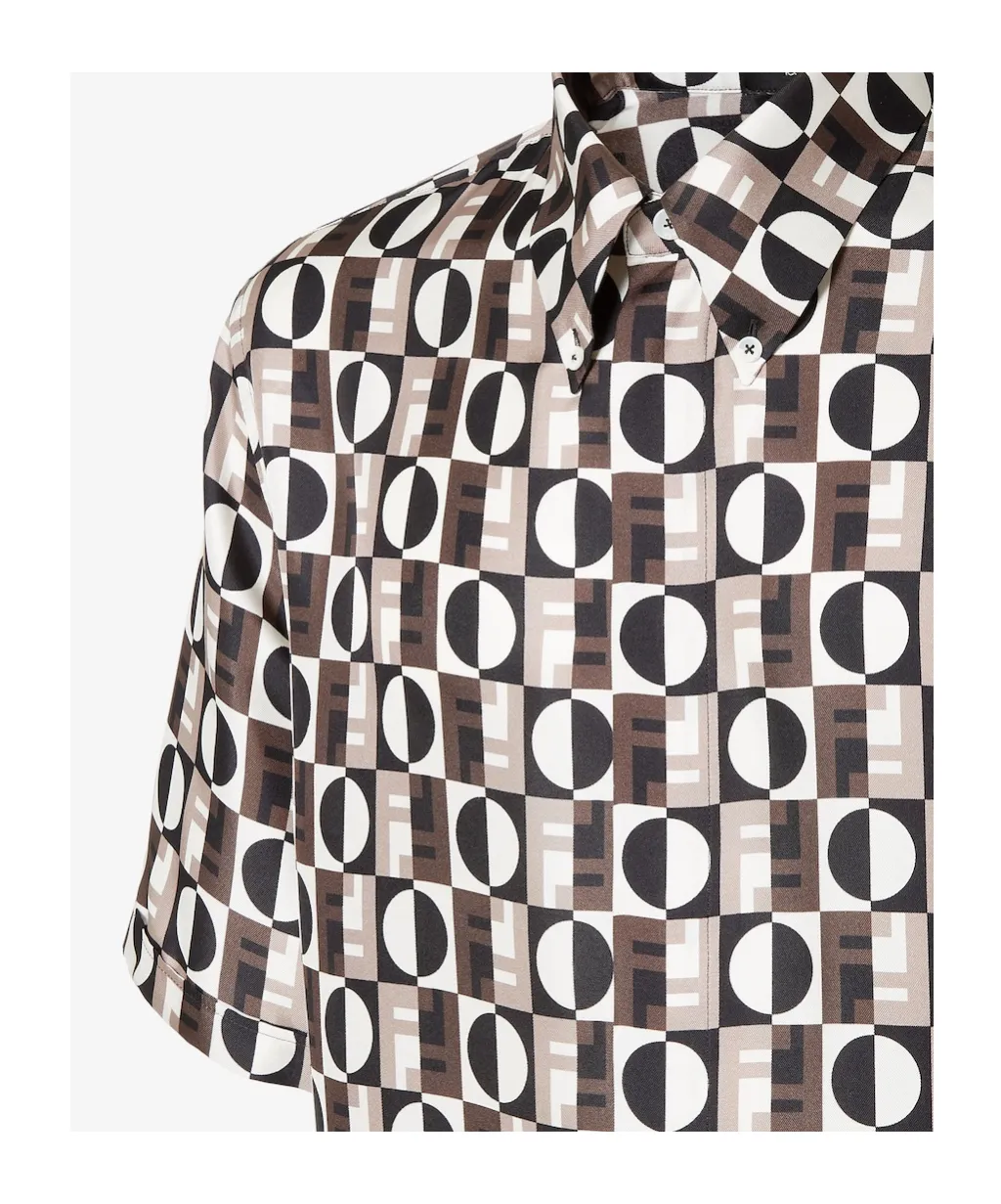Fendi All-Over Logo Printed Short Sleeved Shirt