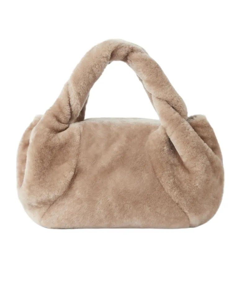 Beige Shearling Bag