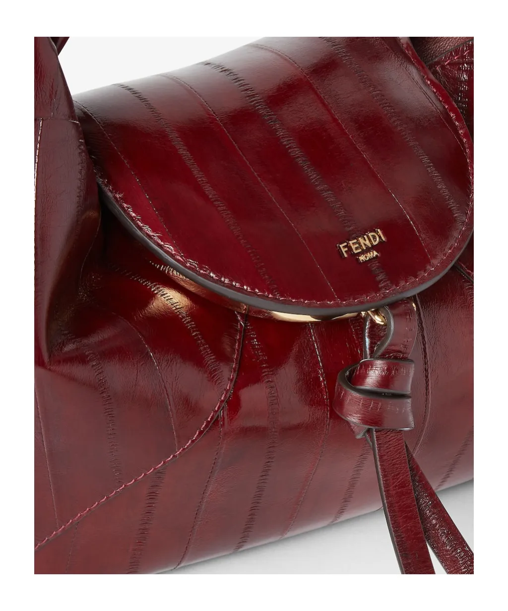 Burgundy Inlaid Hagfish Leather Bag