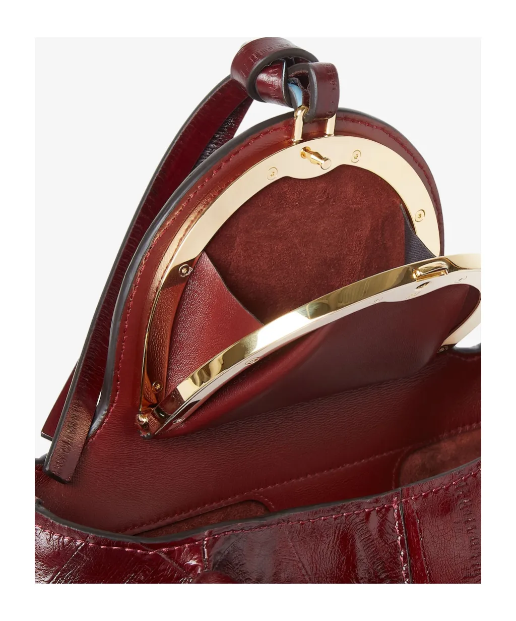 Burgundy Inlaid Hagfish Leather Bag