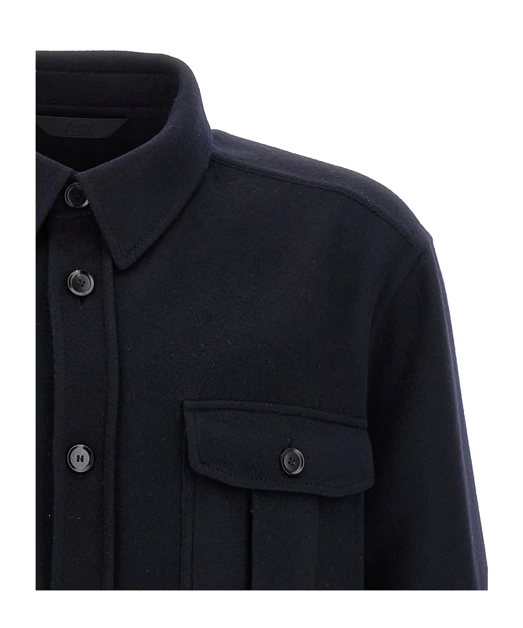 Brioni Vagabond Curved Hem Overshirt