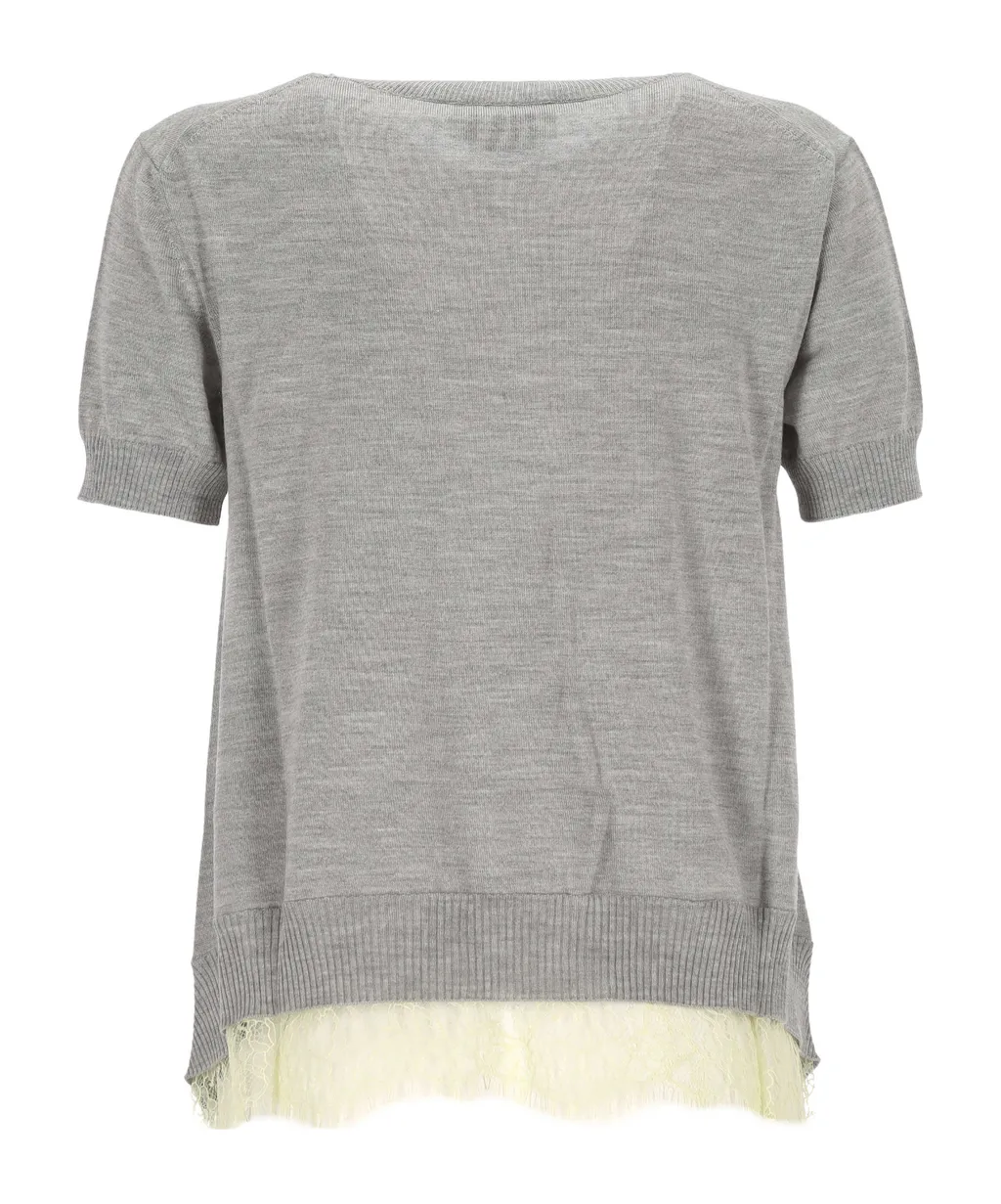 Ribbed-Trim Top