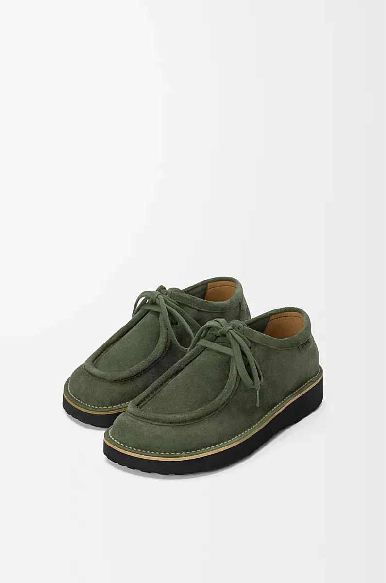 Lace-Up Suede Derby Shoes
