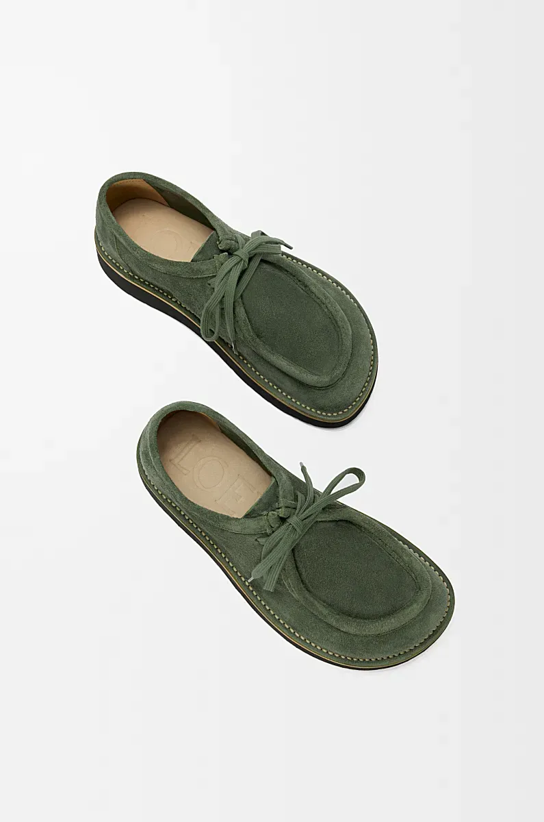 Lace-Up Suede Derby Shoes