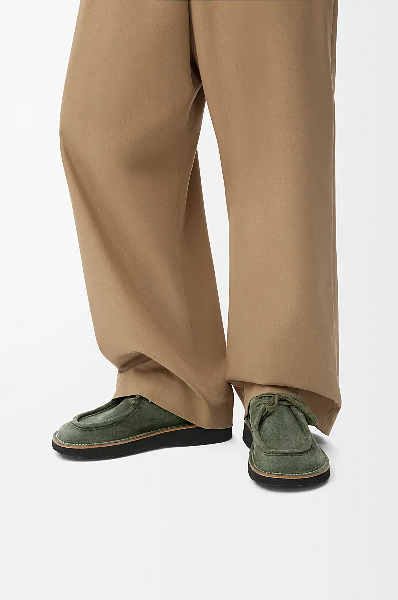 Lace-Up Suede Derby Shoes
