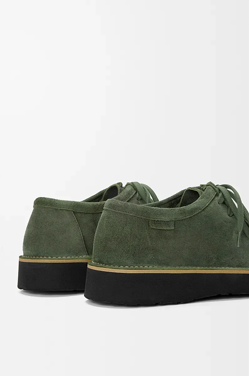Lace-Up Suede Derby Shoes