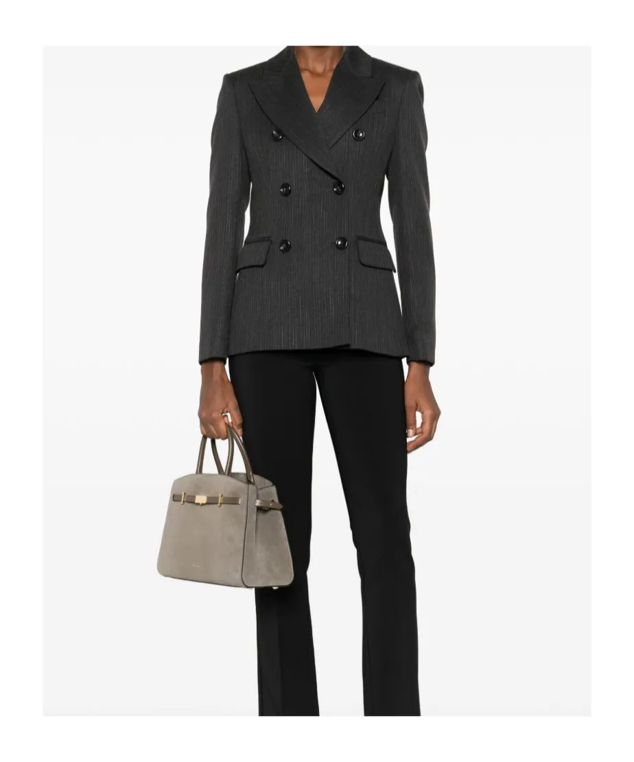 Pinstripe Double-Breasted Blazer