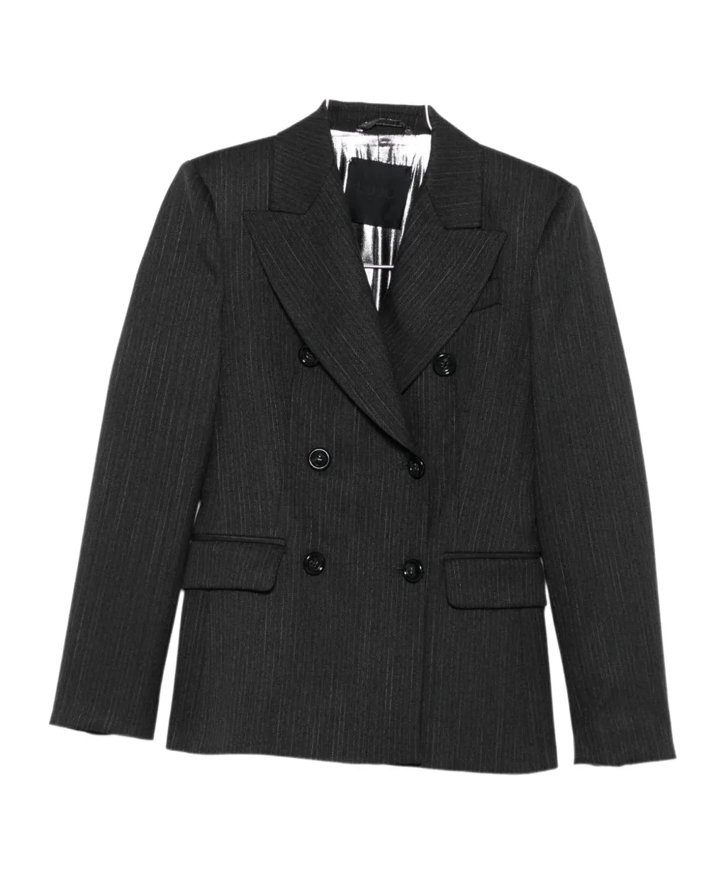 Pinstripe Double-Breasted Blazer
