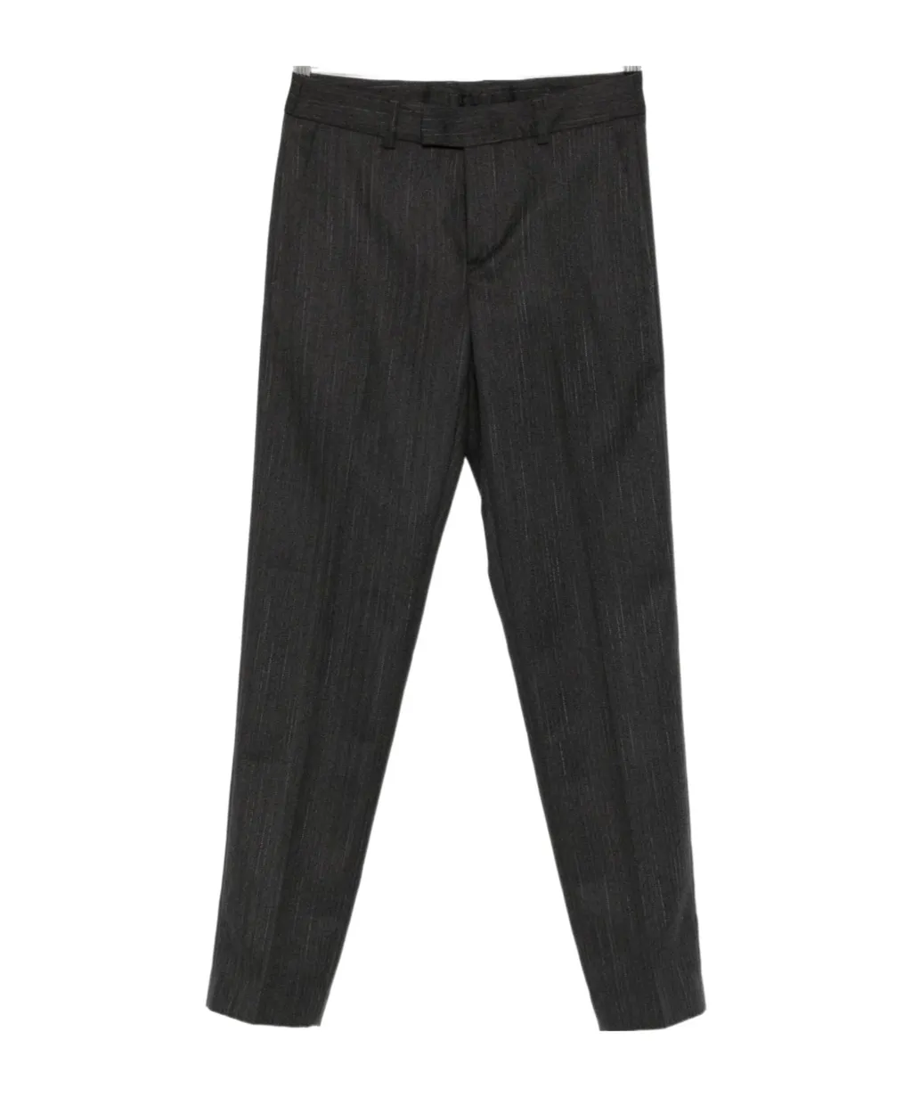 Pinstripe Straight-Leg Trousers
