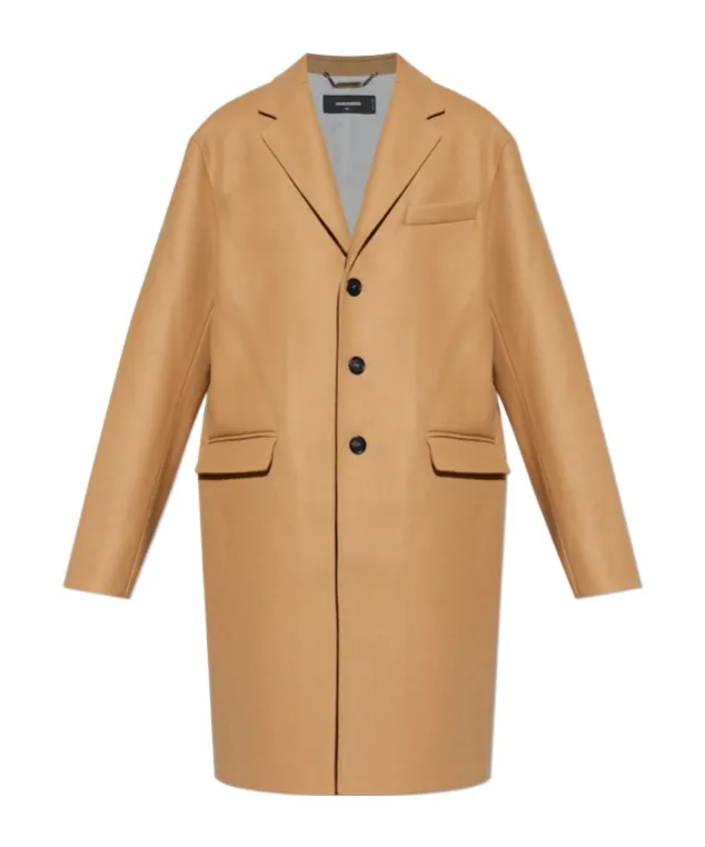 Dsquared2 Single Breasted Mid-Length Coat