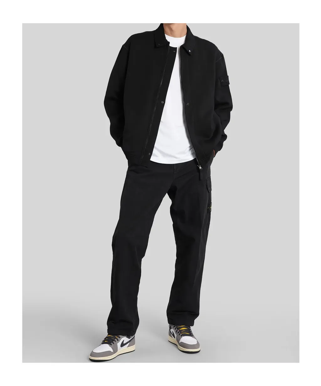 Stone Island Logo Patch Zip-Up Sweatshirt