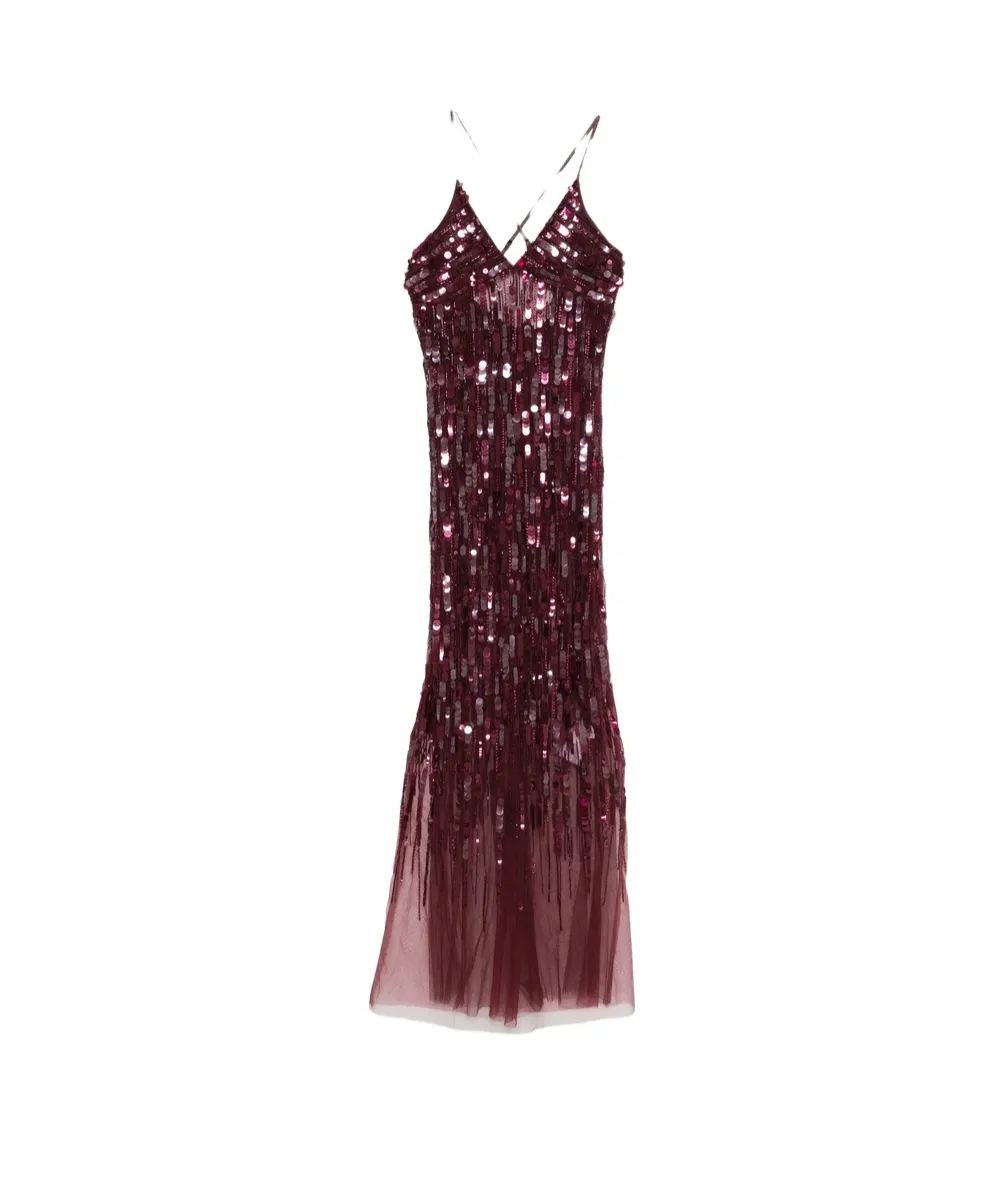 Sequin-Embellished Maxi Dress