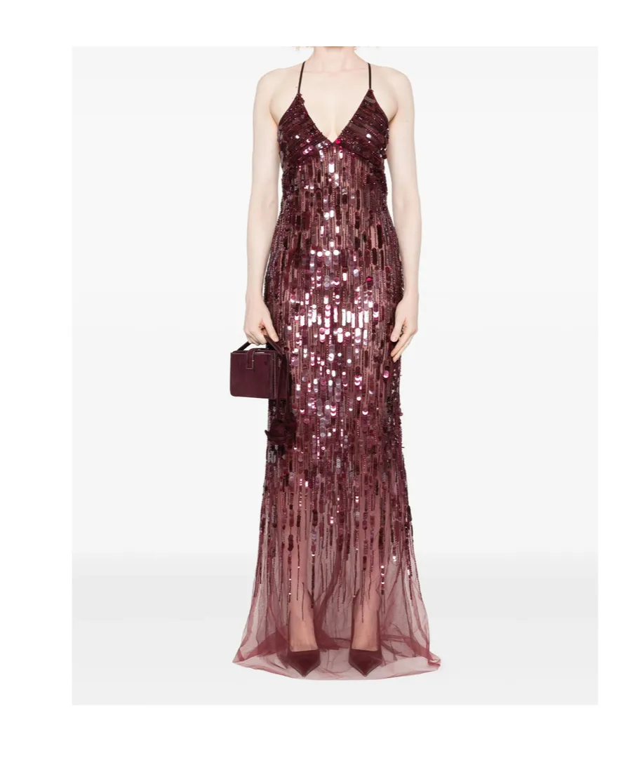 Sequin-Embellished Maxi Dress