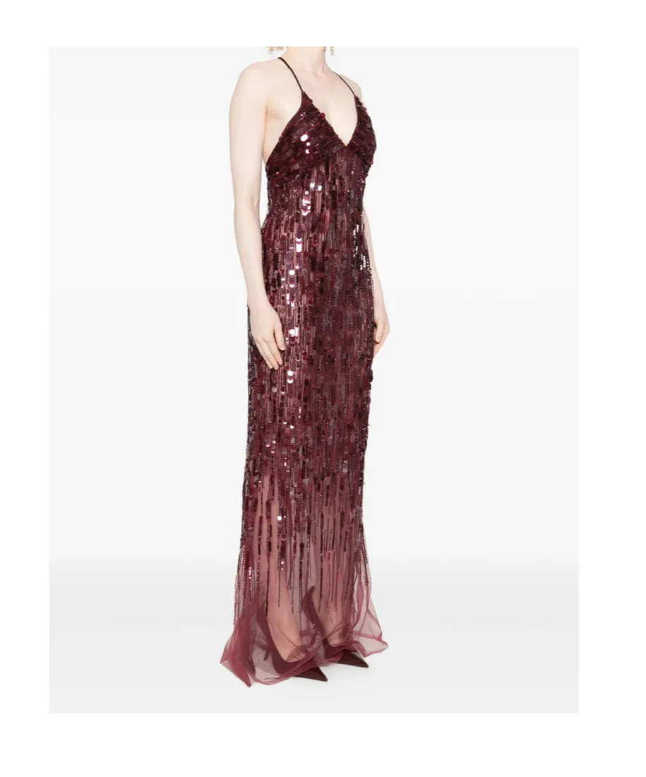 Sequin-Embellished Maxi Dress