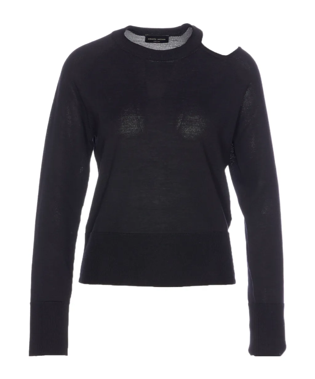 Roberto Collina Cut-Out Shoulder Sweater