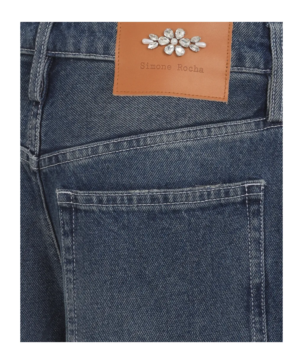 Simone Rocha Distressed Straight Leg Jeans