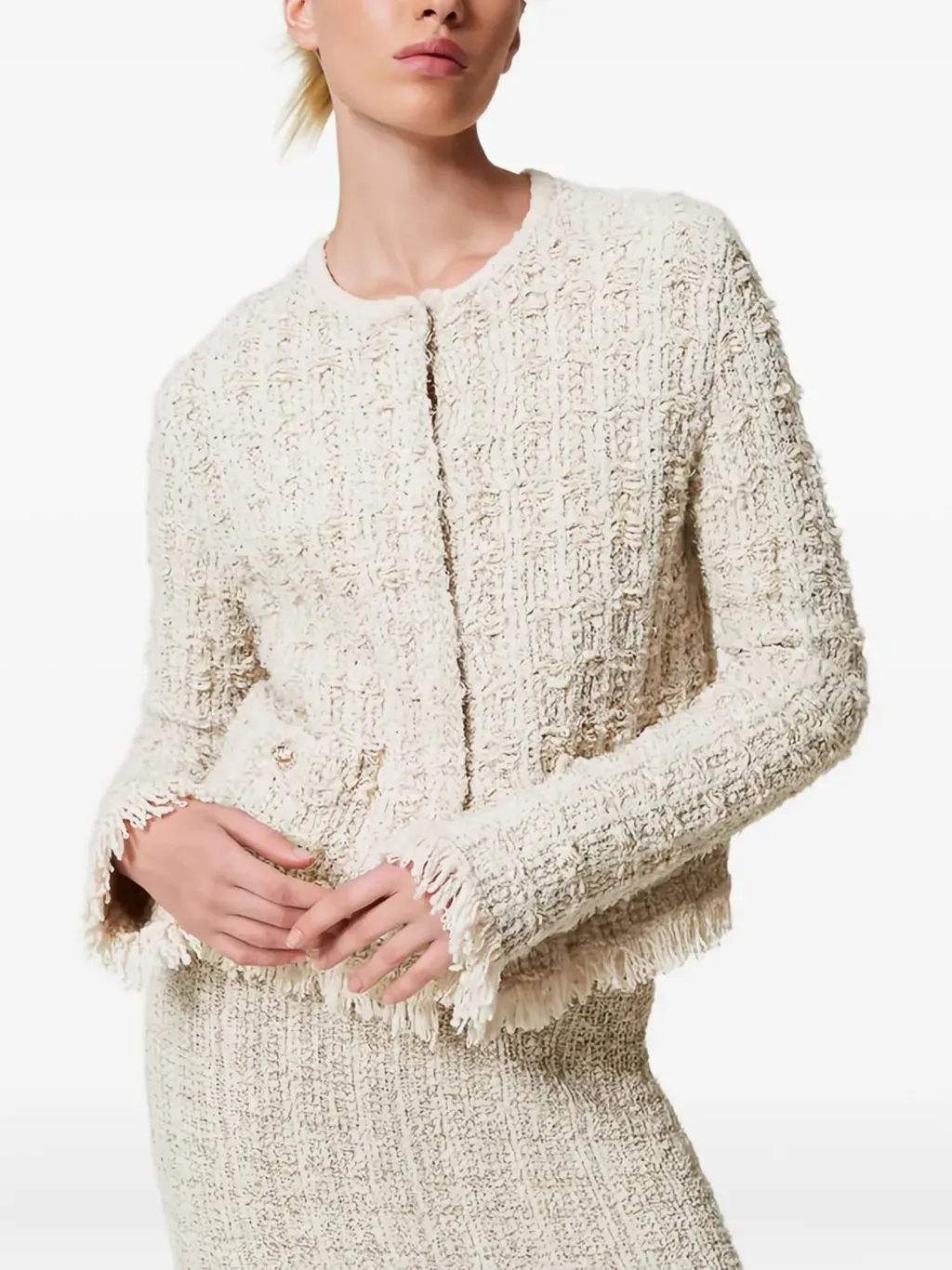 Fringed Tweed Jacket