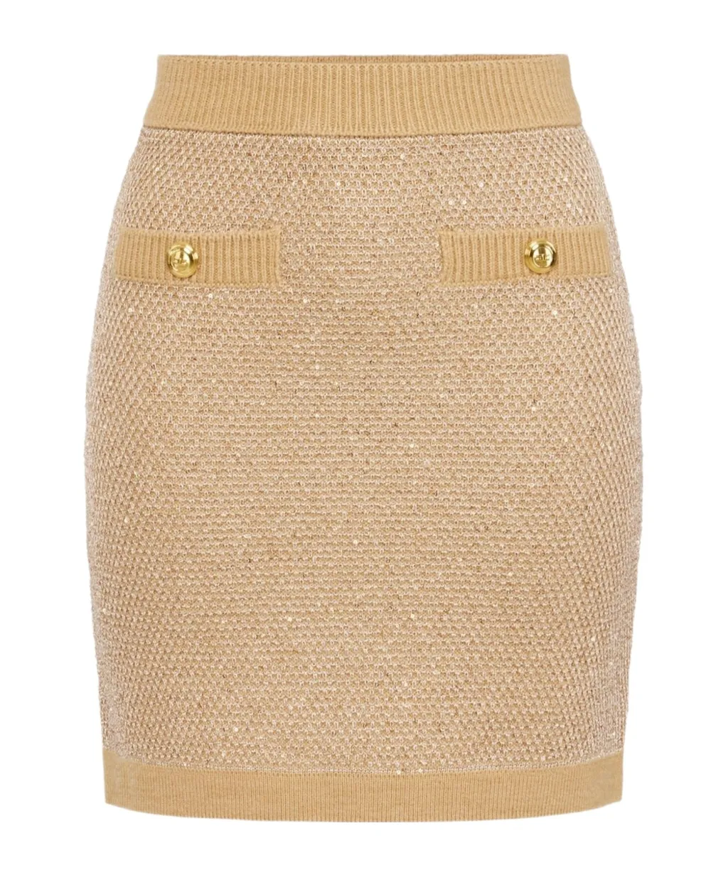 Elisabetta Franchi Sequinned Knit Skirt