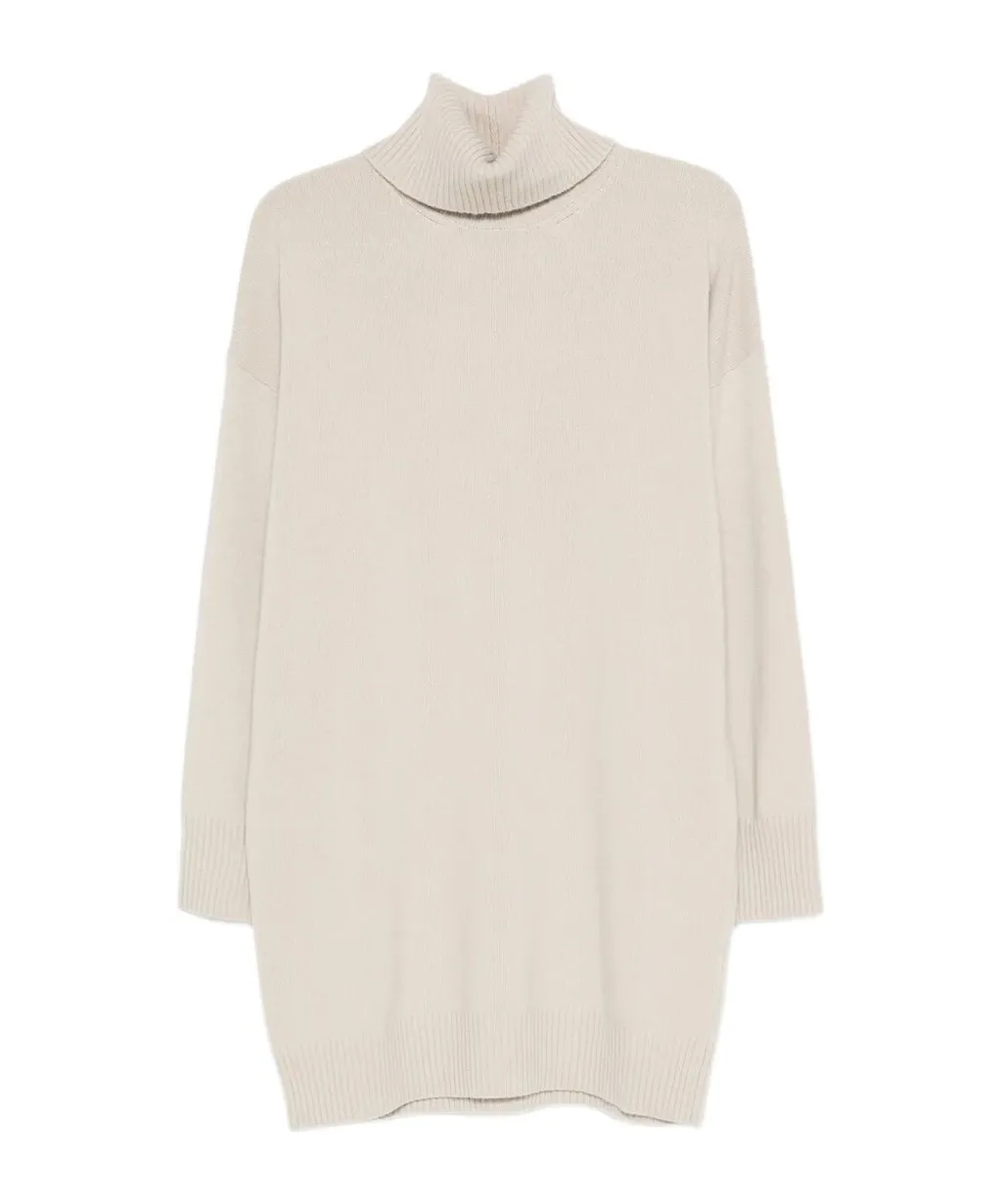High-Neck Long-Sleeved Dress