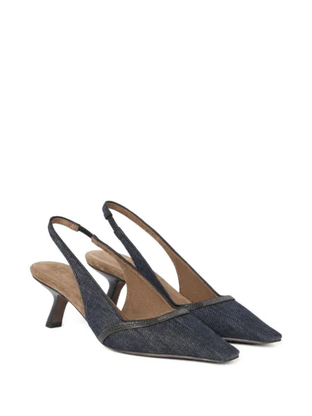 Brunello Cucinelli Slingback Pointed-Toe Pumps