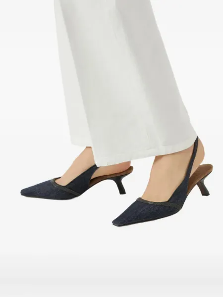 Brunello Cucinelli Slingback Pointed-Toe Pumps