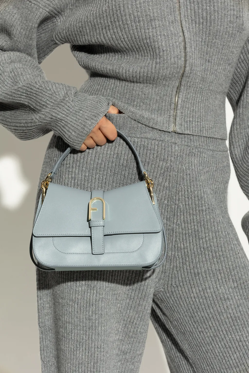 Mini Flow Leather Tote Bag