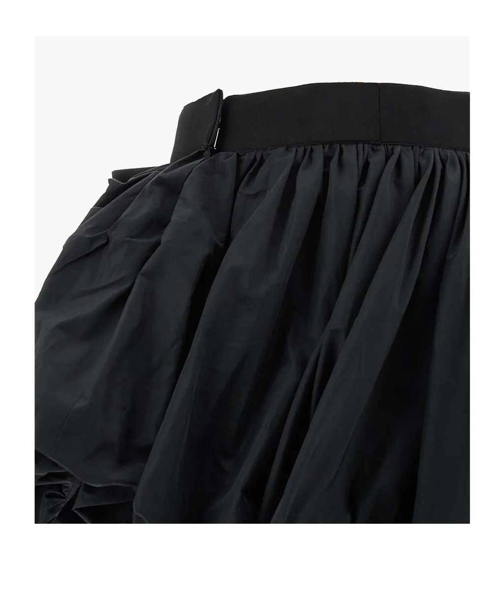 Bow-Detailed Ruffled Mini Skirt