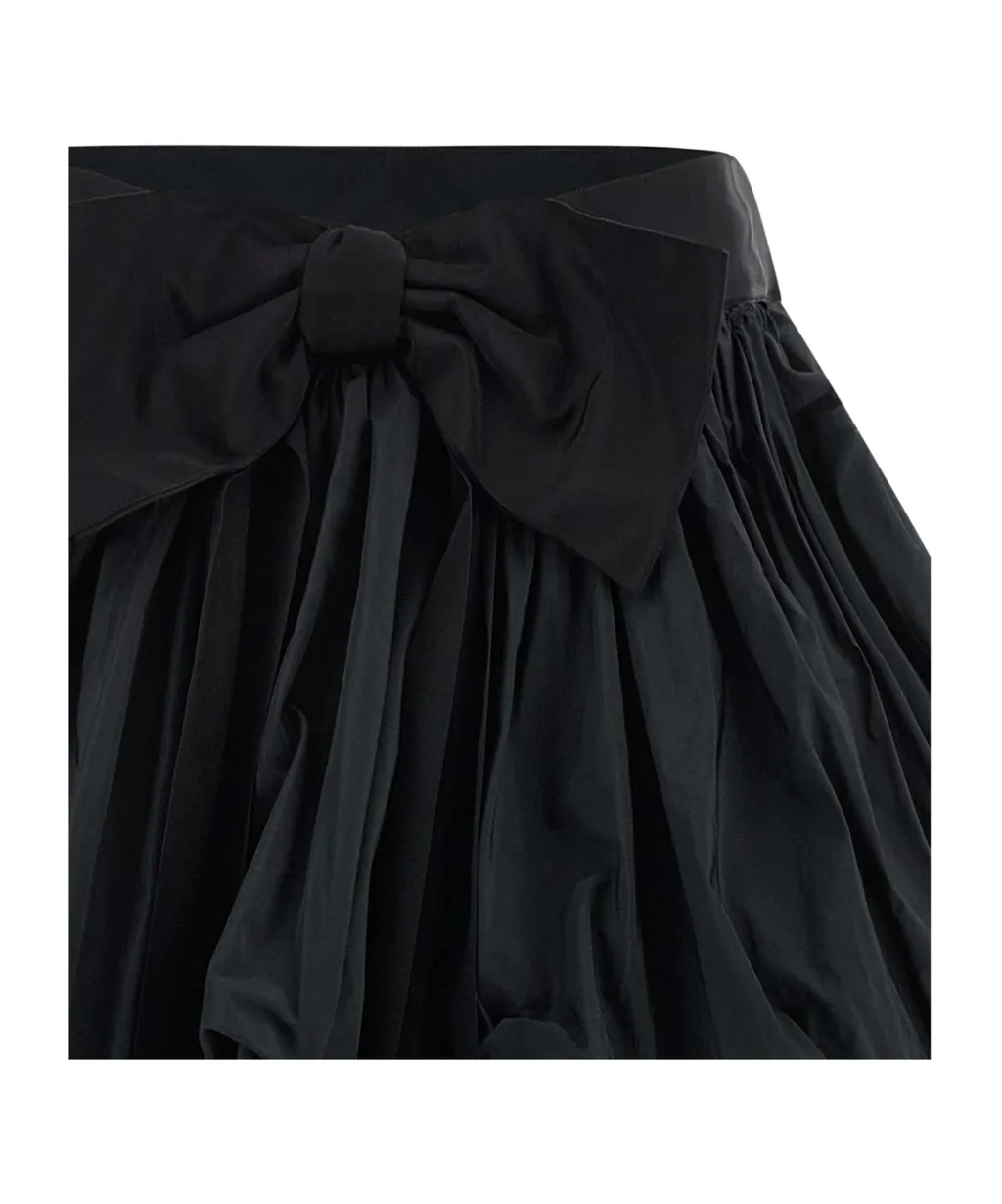 Bow-Detailed Ruffled Mini Skirt